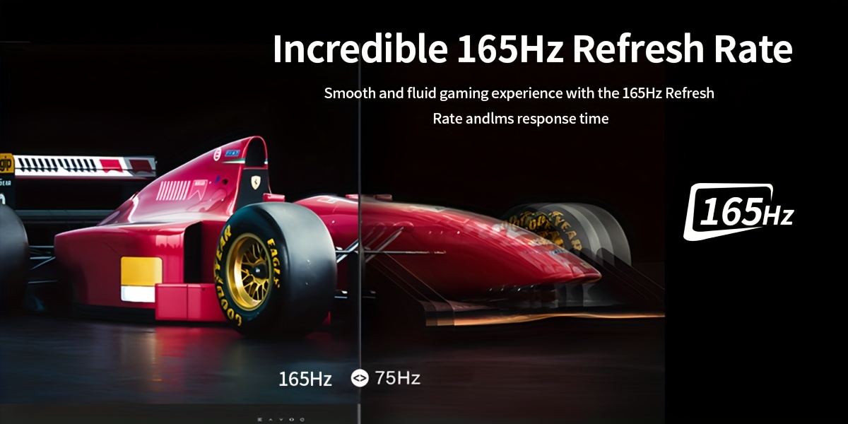 Gawfolk Curved Gaming Monitor 34 Zoll UWQHD 3440x1440P, 1500R Ultra-Wide PC-Bildschirm 165Hz, Gebogener Computermonitor, VA-Panel, DisplayPort+HDTV, VESA 75 * 75mm