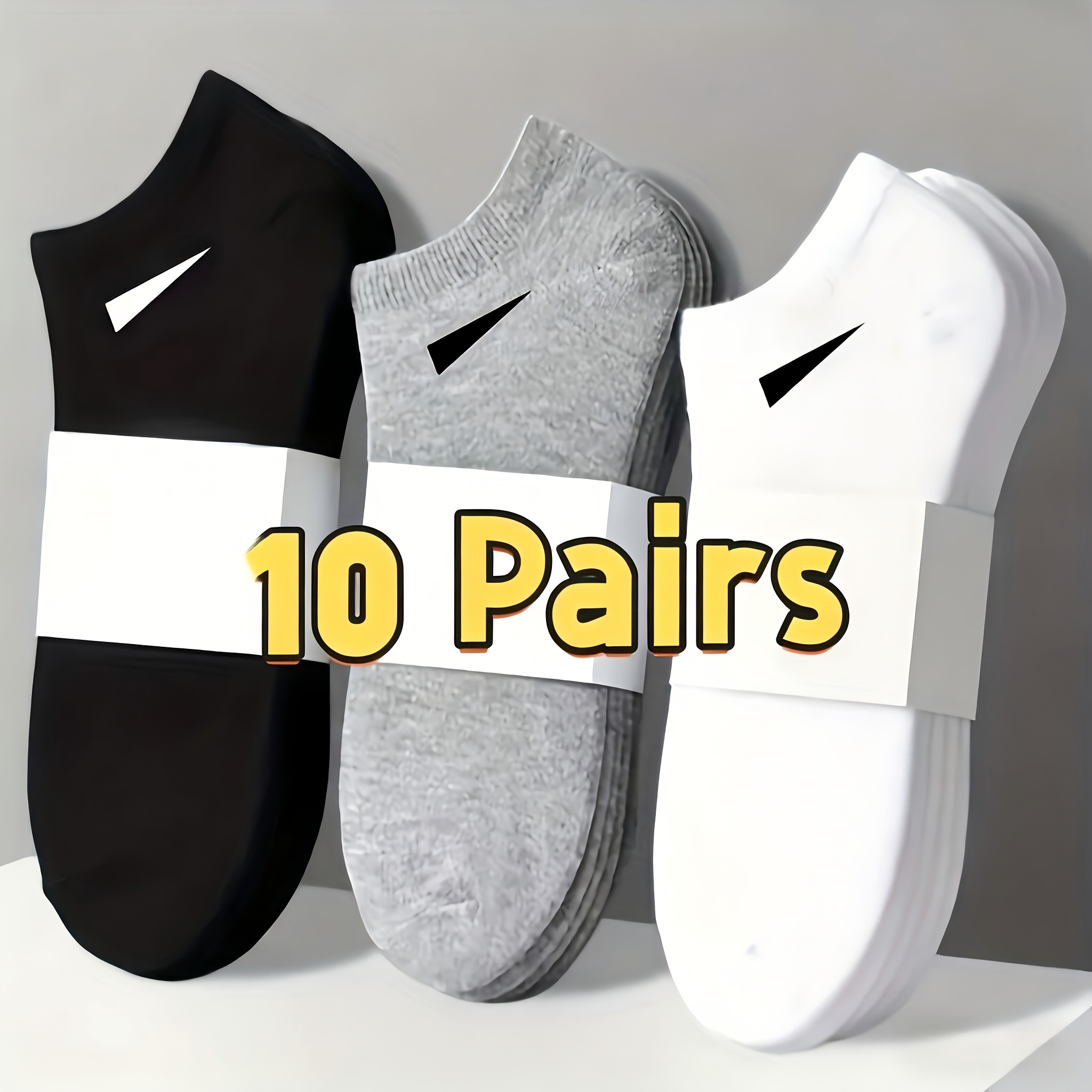 10 pairs unisex breathable short socks youth sports crew socks spring summer mens sweat absorbent deodorizing shallow mouth socks mixed size for outdoor activities daily casual sweat resistant
