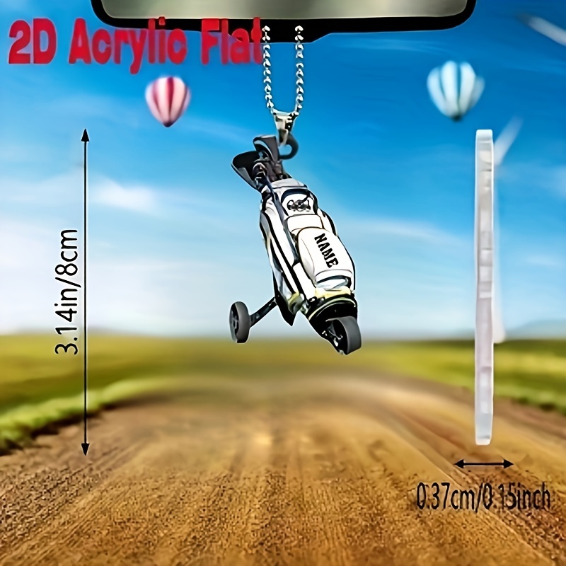 

1pc Golf Bag Keychain Charm - Acrylic Hanging Ornament For Home Decor, Party Accessory, Garden Tree Decor, Backpack Pendant Gift