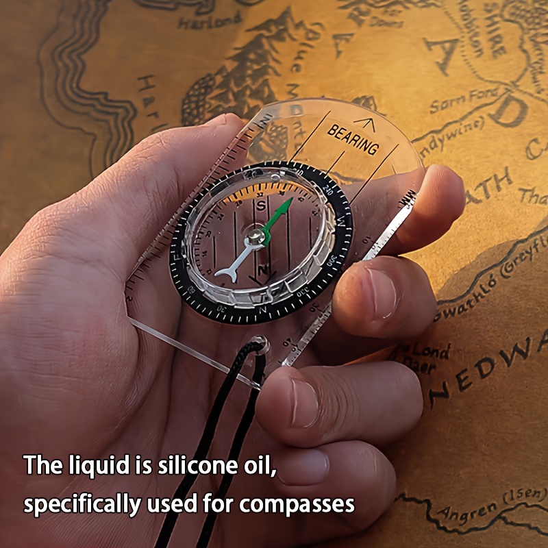 3pcs Transparent Baseplate Compass Scale