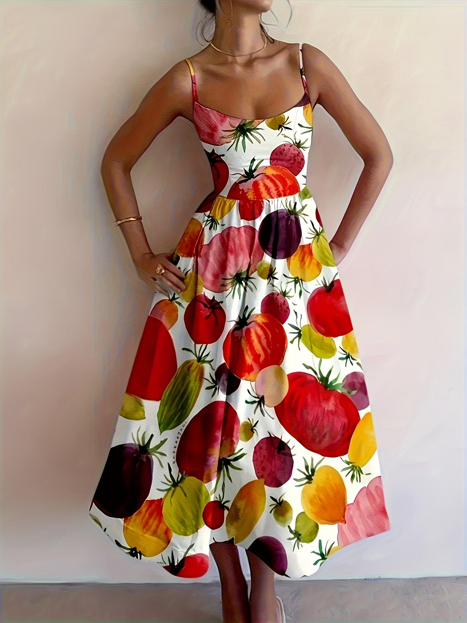 knee length dresses for ladies Dhara Sheth Dubai Fleur & Fruit Vintage Maxi Dress