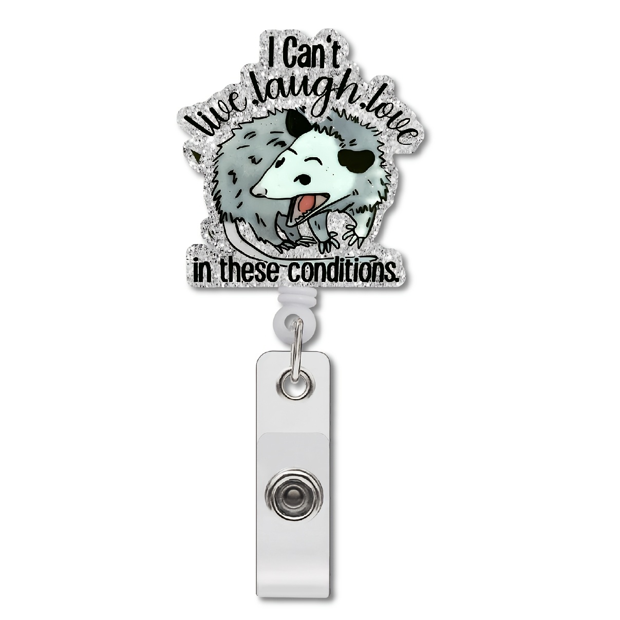 

Acrylic Badge Reel Holder With Metal Swivel Alligator Clip, Humorous Opossum Tag Lanyard, And Lightweight, With For Nurses, Doctors, Social Workers, Teachers, Office, Hospital, Lab