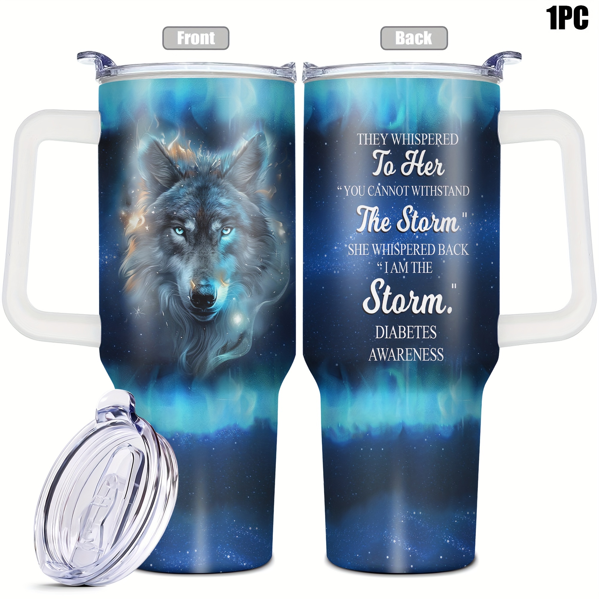

Aurora Wolf 40oz Insulated Tumbler - Bpa-free, Reusable Travel Mug With Lid For Hot & Cold Drinks - Perfect Gift For Women, Mom, Sisters, Teachers, Coworkers On Christmas, Birthdays, Graduations