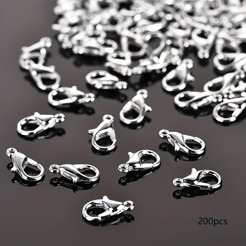 

200pcs Silvery Alloy Clasps For Making - Zinc Alloy Snap