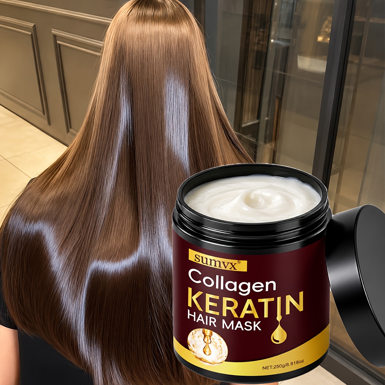 Image of 250g Original Protein Hair Mask, Nourishes Dry And Damaged Hair, Hair - Rich In Keratin, Collagen, Anti-split Ends And Anti-breakage S