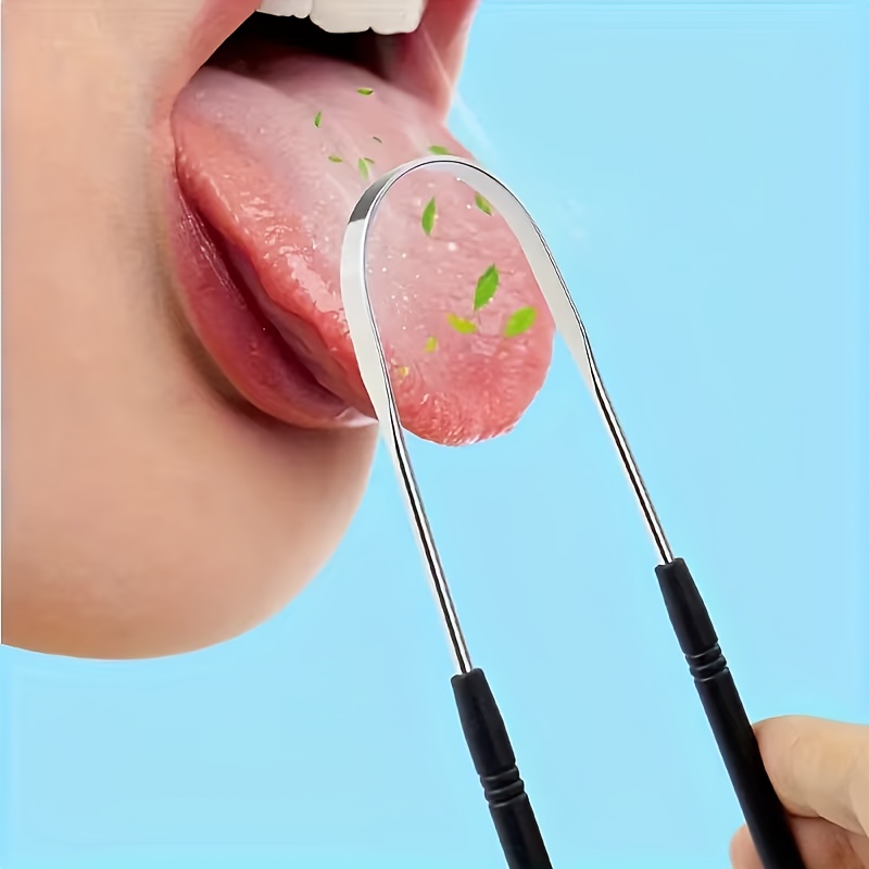 3 6 pack tongue scrapers stainless steel tongue cleaners heavy duty reusable oral hygiene tools with   must have cleaning supplies self care products oral cleaners