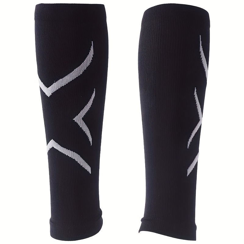 TEMU 1/6-pair Unisex Sports Sock Sleeves, Knee-high Pressure Compression For Marathon Running, Calf To Mid-thigh, Tall Yoga Socks