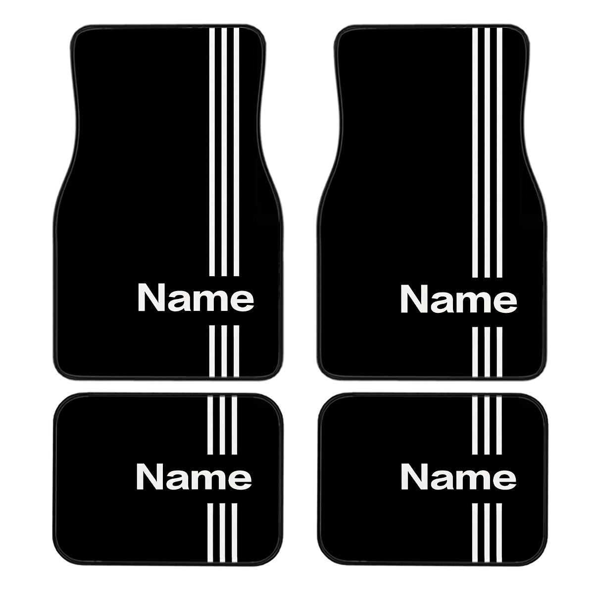 TEMU 4pcs Customizable Name Car Floor Mats With And Personalized Design Pattern - For Christmas, Halloween, Father's Day, And Valentine's Day -