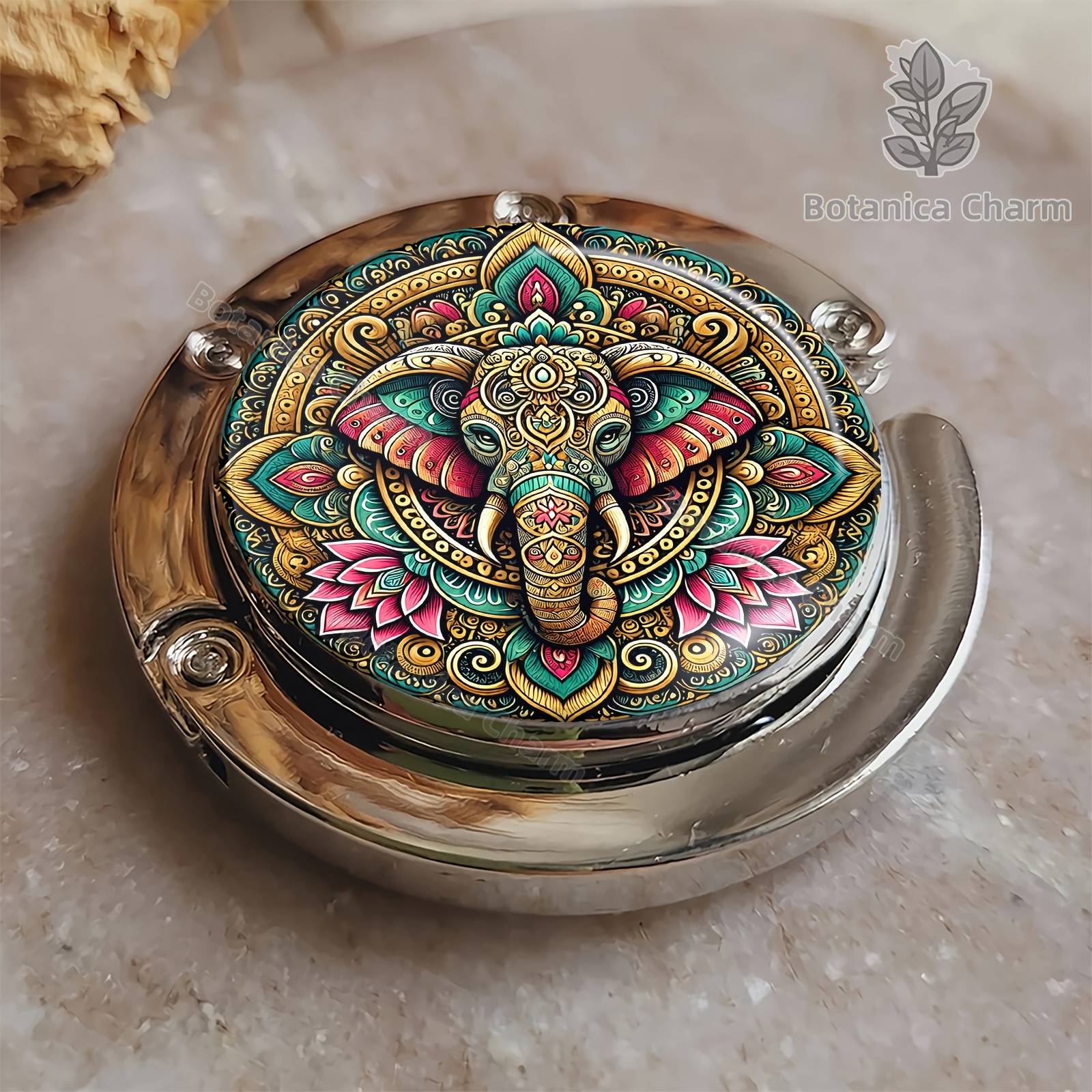 Elephant Mandala Portable Hook, Foldable Design