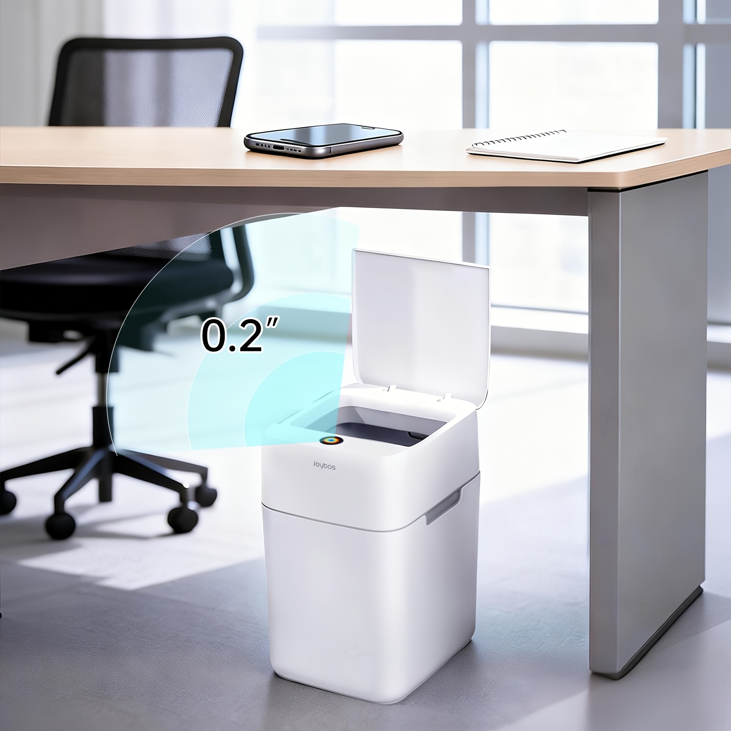 TEMU Poubelle Intelligente Silencieuse - Gestion des Odeurs, Différentes Tailles Disponibles (3.17 Gallons pour Cuisine, Salle de Bain, Salon, Bureau