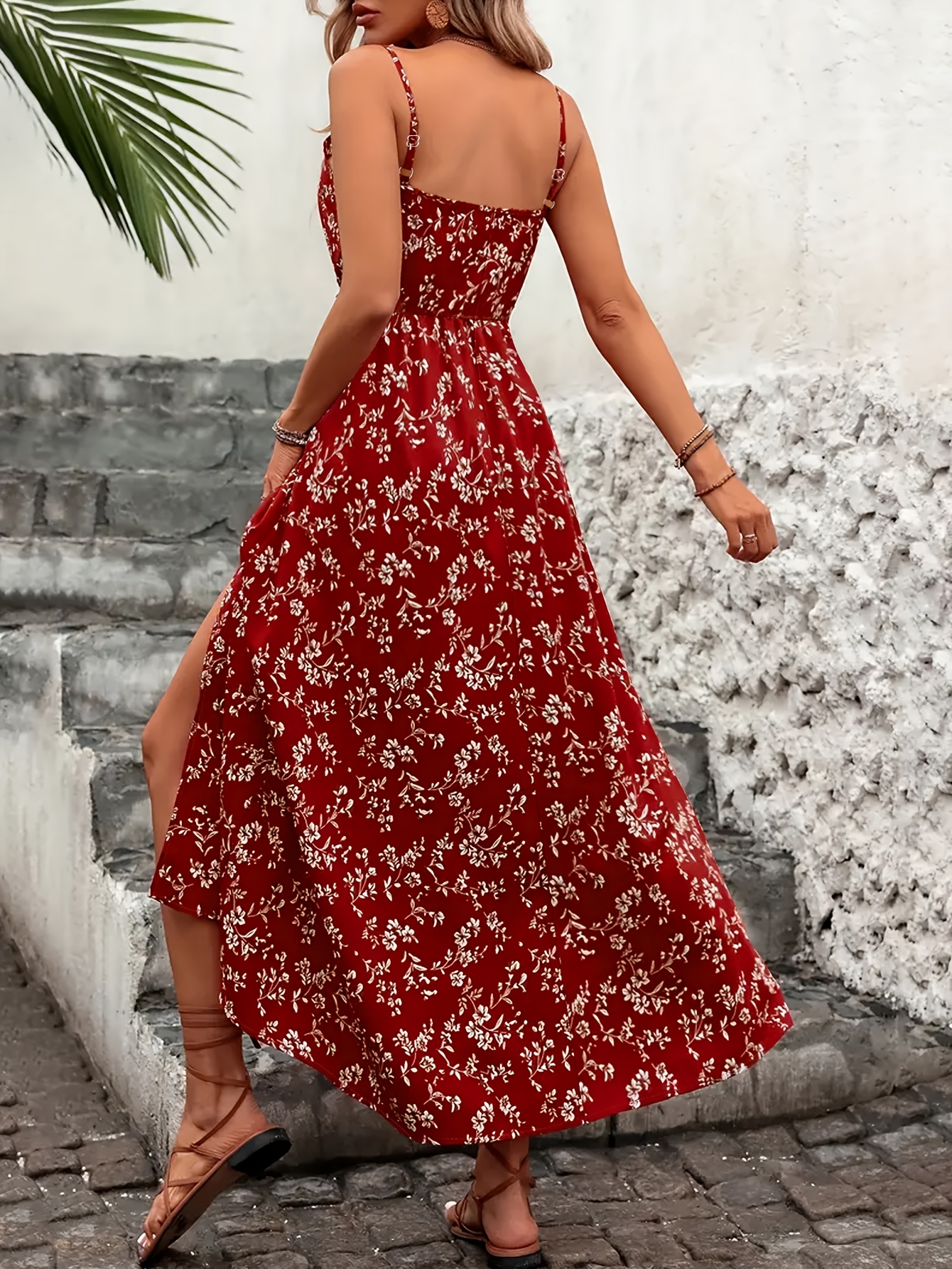 mango red dress flower Floral Print Womens Red Midi Dress Floral-print Dress With Knot Detail  Women MANGO Japan