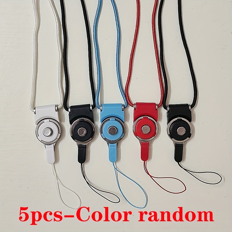 5pcs (color Random) Fashionable Nylon Adjustable Durable Multi-colored Phone Lanyard