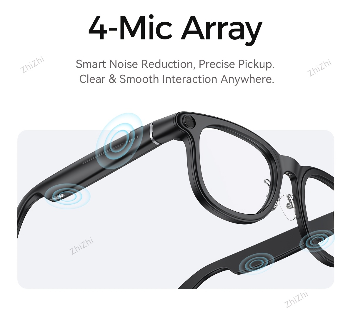 Zhizhi Ai Smart Glasses Ai with Camera And Audio for Men Women 4K with Charging Case Ai Smart Glasses Video Recording Chatgpt 800W Connect to Phone Equipped with a Chatgpt Translator And Dual Microphones for Noise Reduction