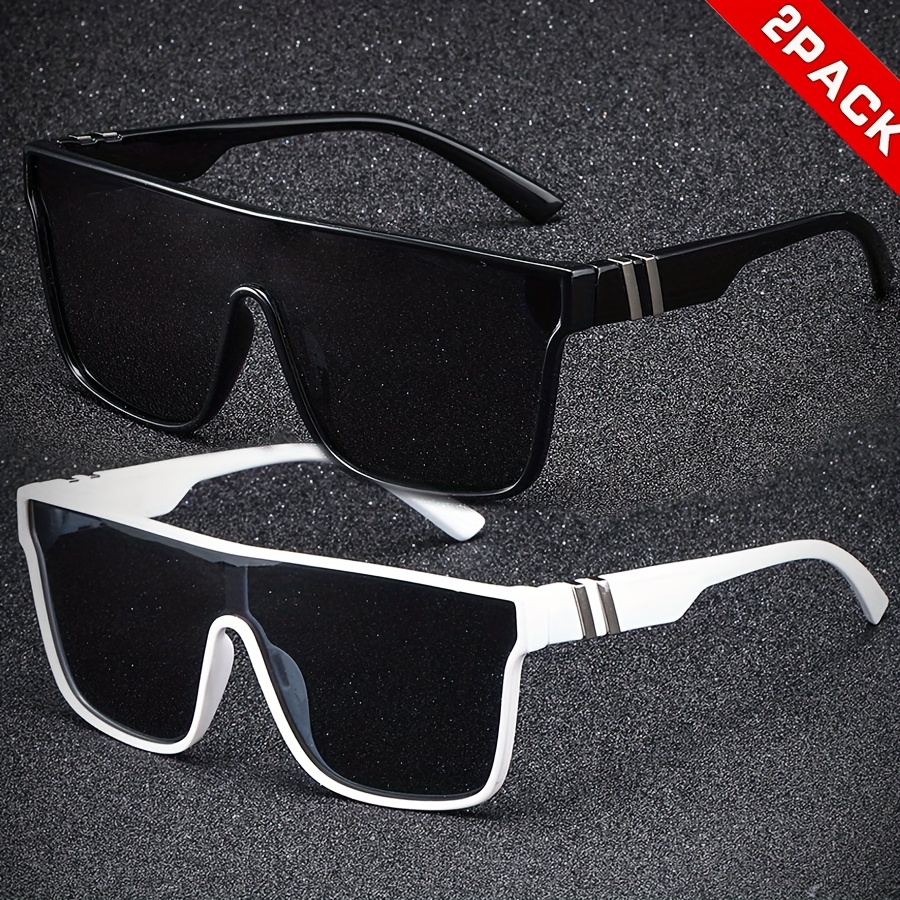 Image of 2pcs Hindfield Oversized Retro Full-rim Sunglasses Suitable For , Wide Frame (>139mm),, Professional Eyewear For Driving, Outdoor, Holiday Gifts, Photography Props, Branding