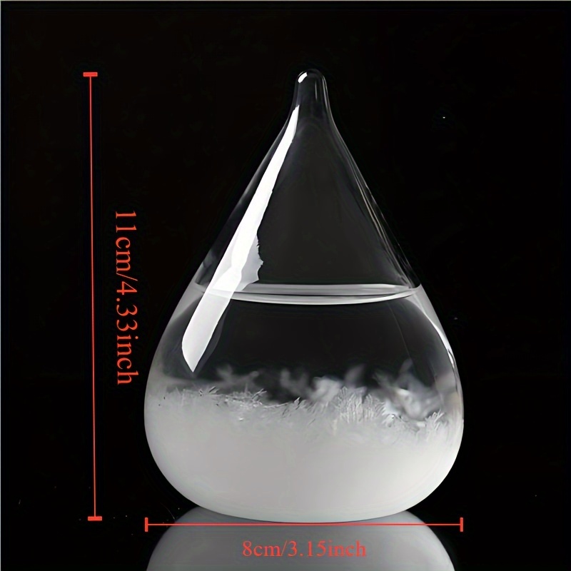 Storm glass weather predictor and barometer in the shape of a drop