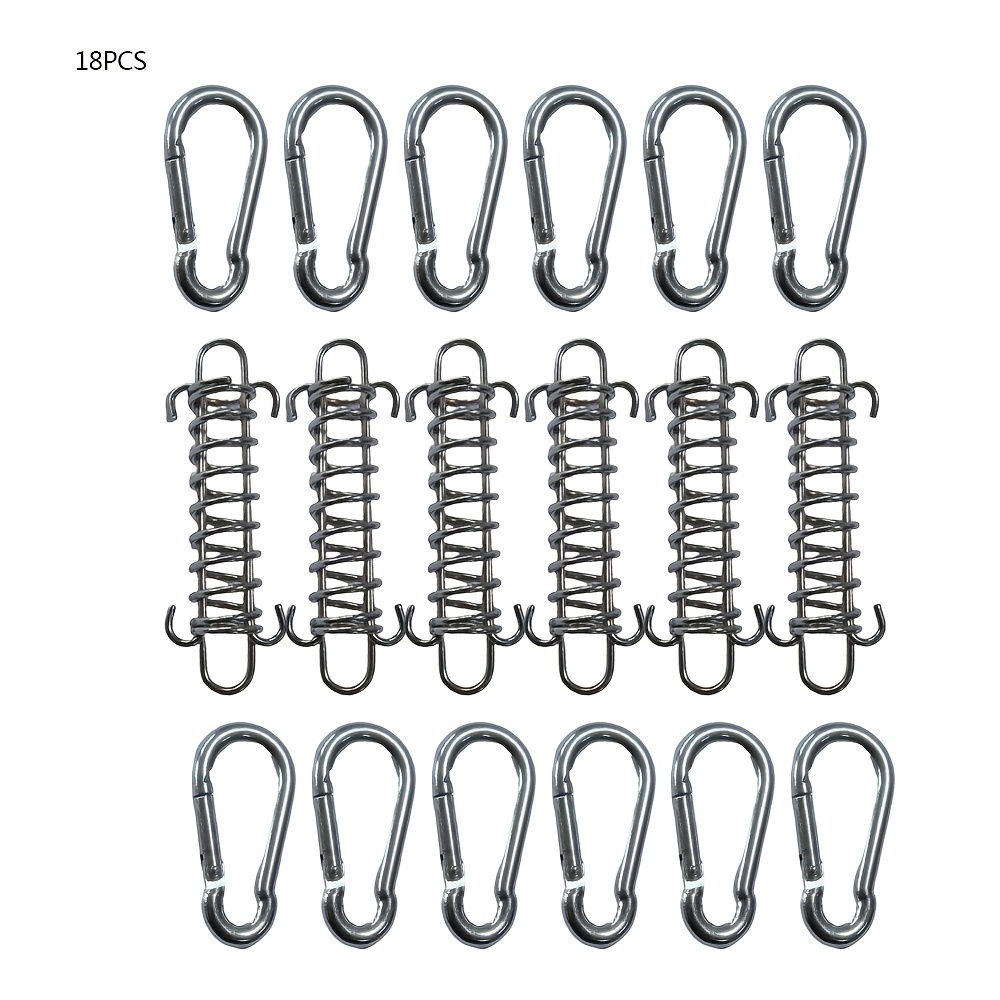 TEMU 12/18pcs Tensores de Cuerda para Carpa, Hebilla de para Toldo, Tensores de Cuerda para Camping al , Hebilla Fija para Toldo, Resortes de Tensión