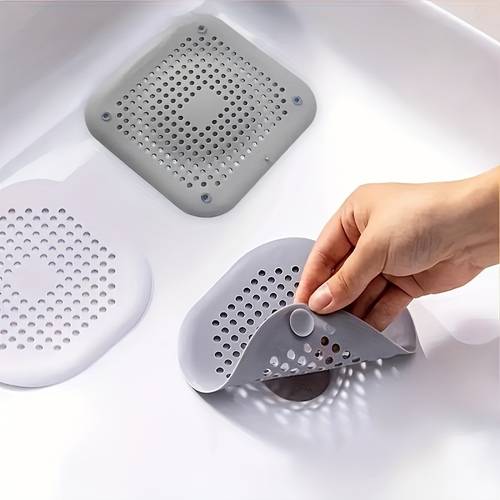 item picture 3 pack silicone drain strainer set plastic sink and bathtub drain filter with hair catcher plug and stopper versatile bathroom accessories for home and garden use