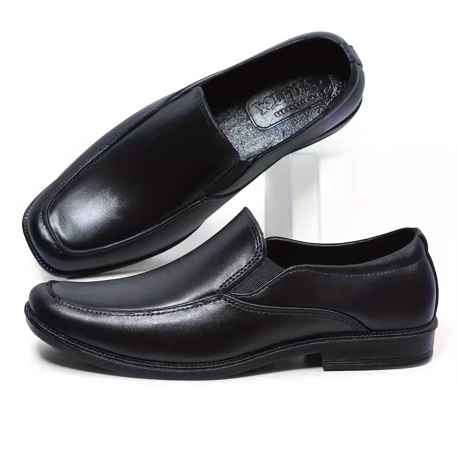 Unisex Slip-On Dad Shoes Thick Rubber Sole Anti-Slip Work Shoes for Men  Women, Comfortable Closed-Toe Office School Shoes Black
