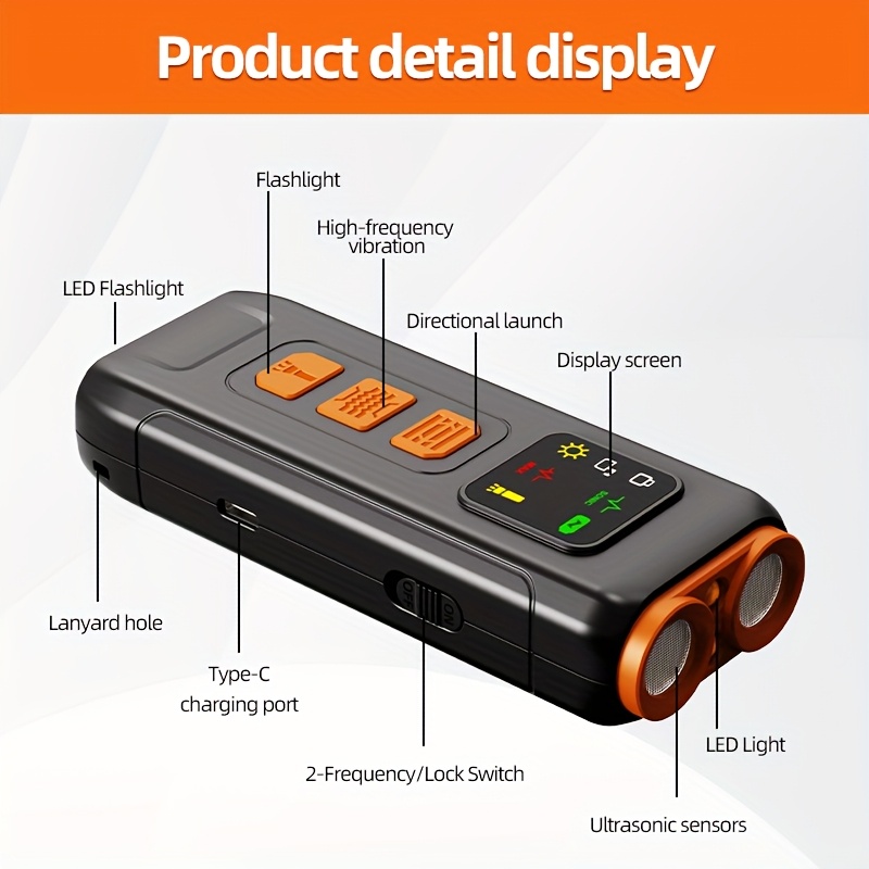   technology Dog Repellent with Strobe Light & Auto Frequency Sweeping 20-30kHz - 8m Range, Dual Projectors, Rechargeable Outdoor/Indoor -Theft Security System, -Powered Animal Deterrent for Burglary, Training & Fence, Safe for Pets & Humans, Wide Voltage 36V, Long-Lasting, Effective for Large Dogs & Mice Repellent, Compact & Portable Design (No Chemicals)