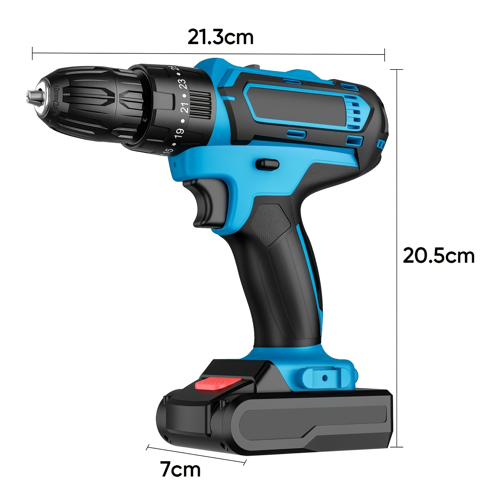TEMU Perceuse à électrique fil portable, tournevis électrique rechargeable 21V, mini perceuse à main avec 2 piles au lithium rechargeables