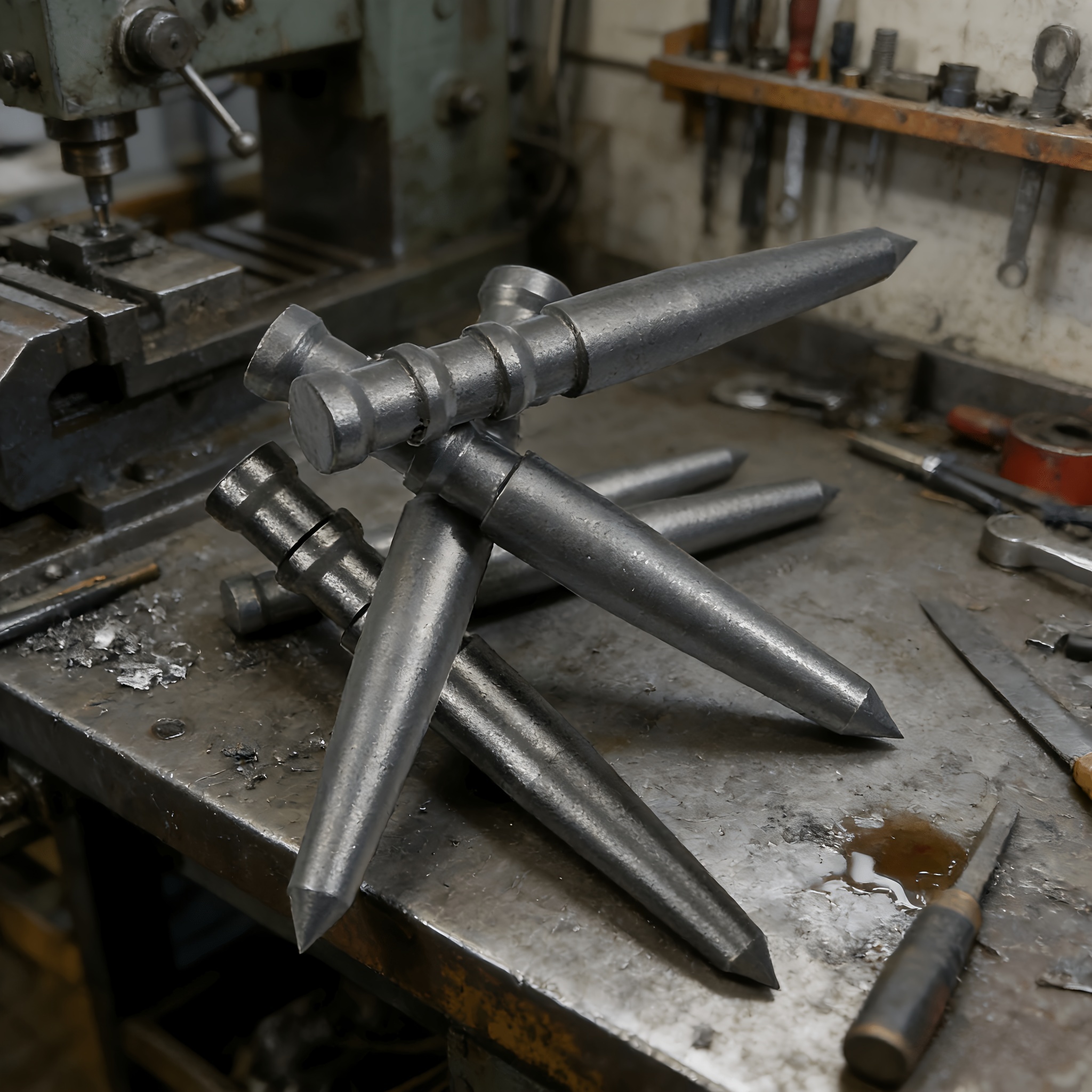 TEMU This 4pcs Set Of Sturdy Manual Features , Equipped With Anti-slip And Shock-resistant Drills, Exhibiting Durability During Marking And Drilling
