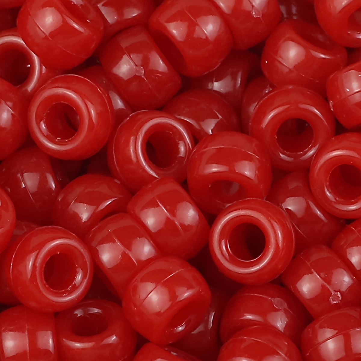 TEMU Approximately 498pcs-6×9mm Acrylic Solid Color Large Hole Beads, Colors Available For Diy Bracelet Earrings Clothing Accessories, Handmade Craft