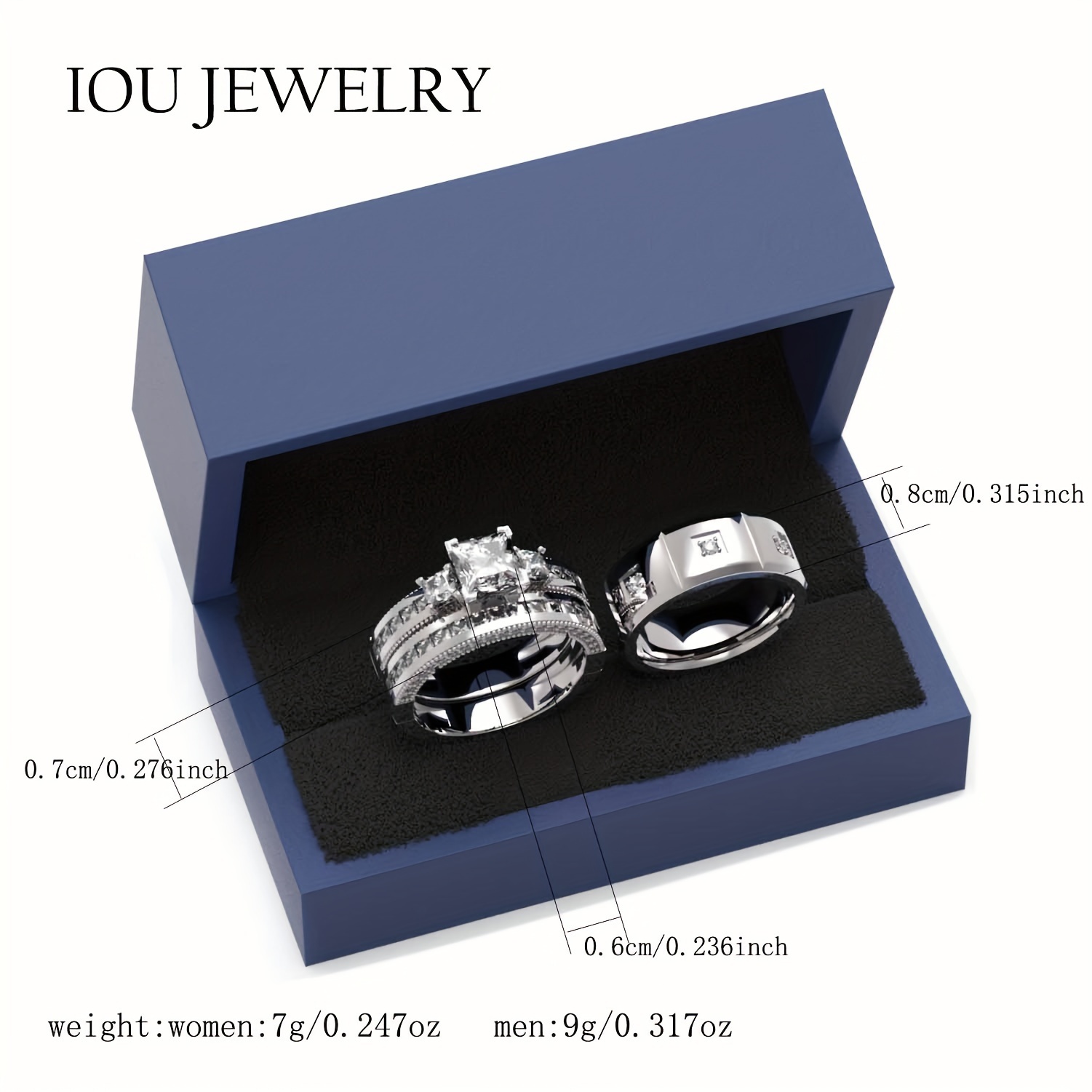 wedding ring sets promise ring couples bridal sets women 925 - Temu