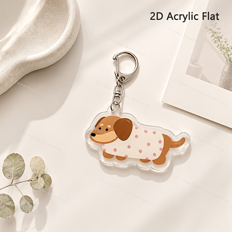 Cute Dachshund Keychain Bag Charm, Single-Pack