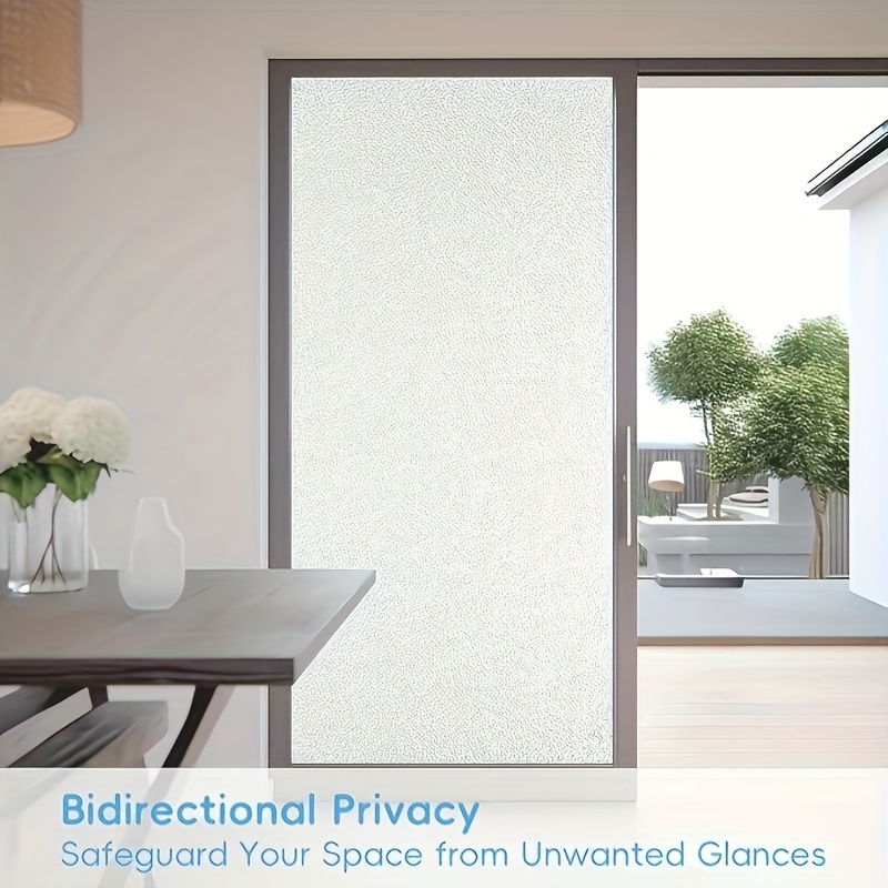 Frosted Vinyl Window Privacy Film - Reusable, Premium, Adhesive-free Stickers, Protection, Heat Control For Home And Bathroom Decor
