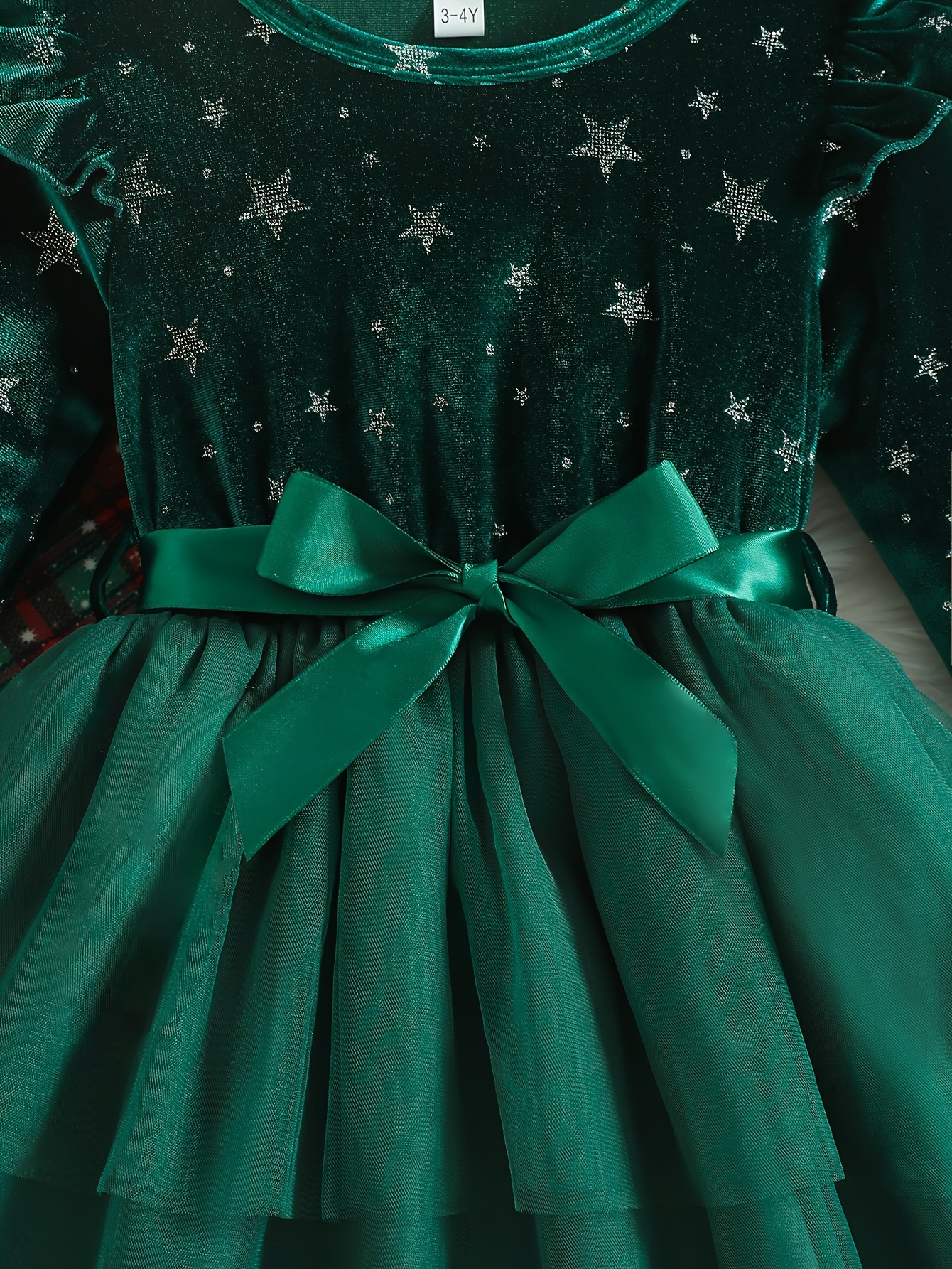 green velvet star dress Dolores Glitter Star Velvet Doll Dress – Rockamilly