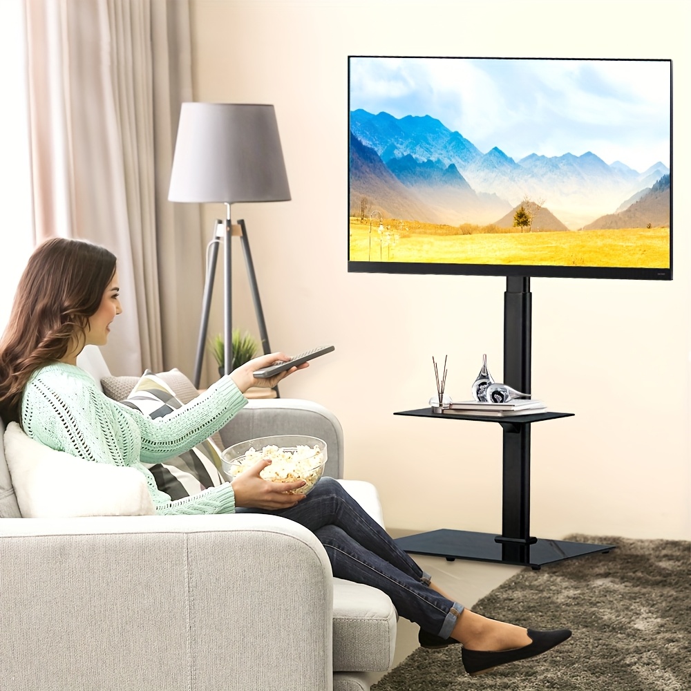 TEMU Tv Stand Featuring A Laptop Shelf, Suitable For Tvs Ranging From 32 To 65 Inches And Weighing Up To 40kg, Ideal For Use In A Bedroom Or Office