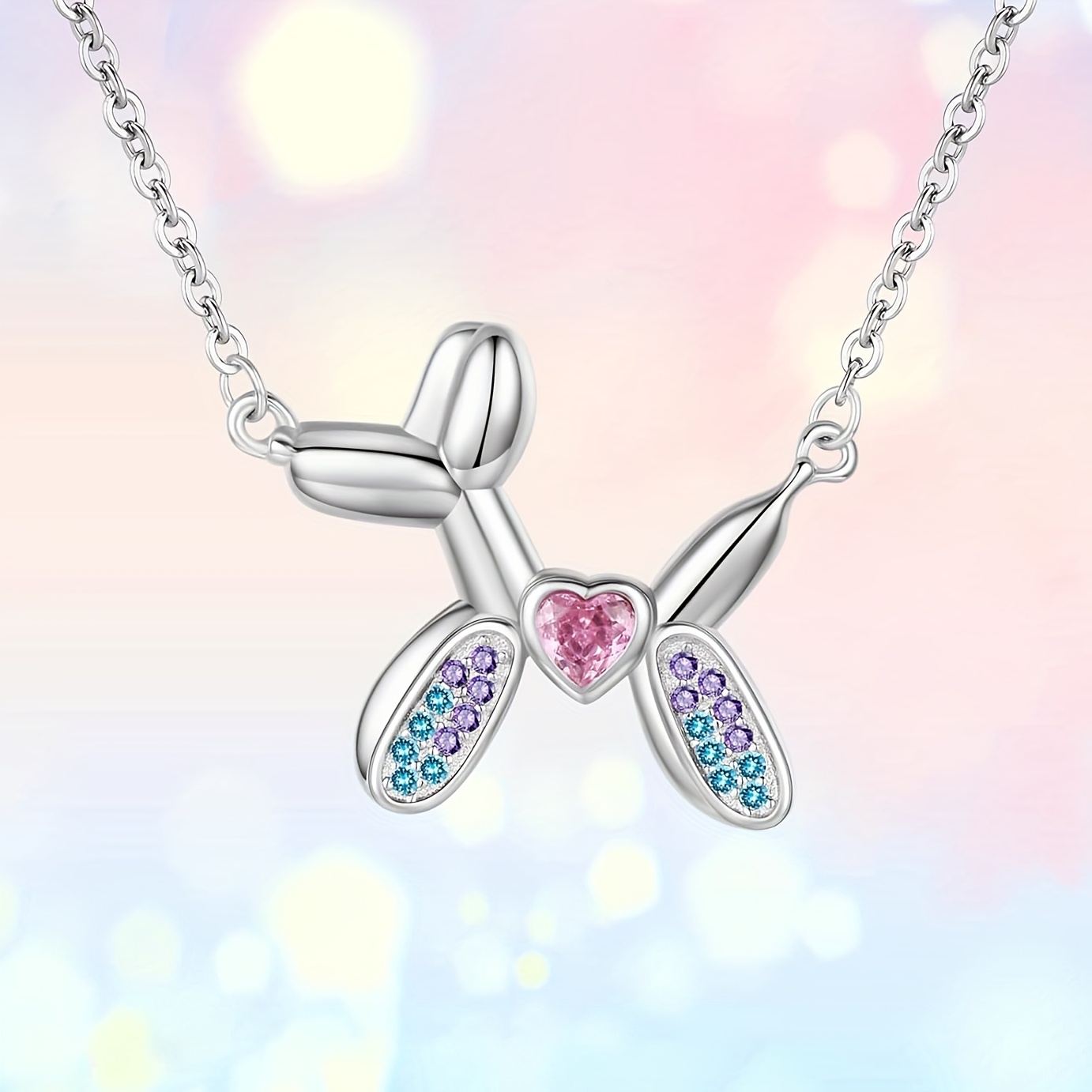 

Balloon Dog Necklace Balloon Puppy Pendant For Women Cute Balloon Necklace Christmas Jewelry Gifts
