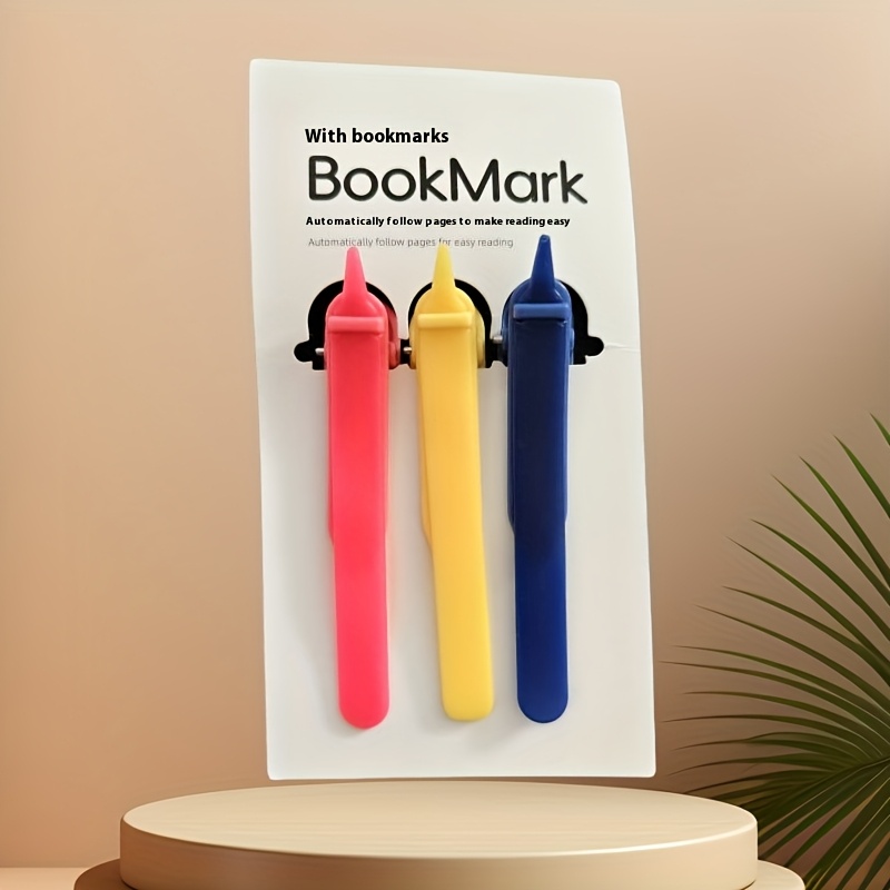 3pcs automatic   bookmark clips soft silicone memory bookmark with   multi color   blue for books e readers notes office supplies reading accessories   flexible material bookmarks for reading 0