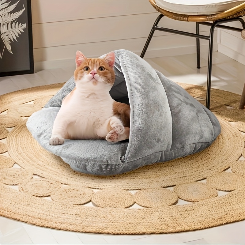 1pc  -style cat bed - durable chew-resistant polyester,    , no assembly needed,   for indoor cats & small dogs, soft pet bed for home decor, cute cat bed Product details 1