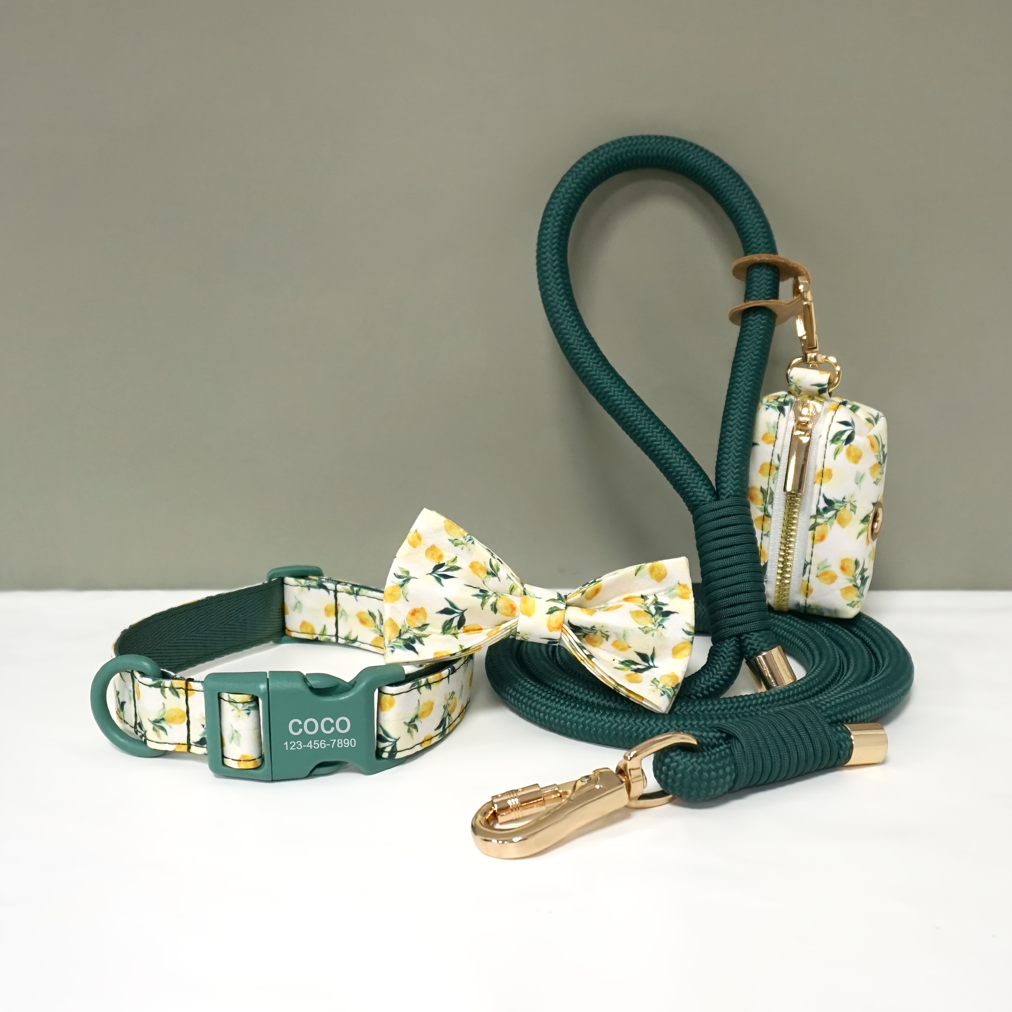 4pcs Cute Colorful Adjustable Pet Dog Collars with Bow Tie
