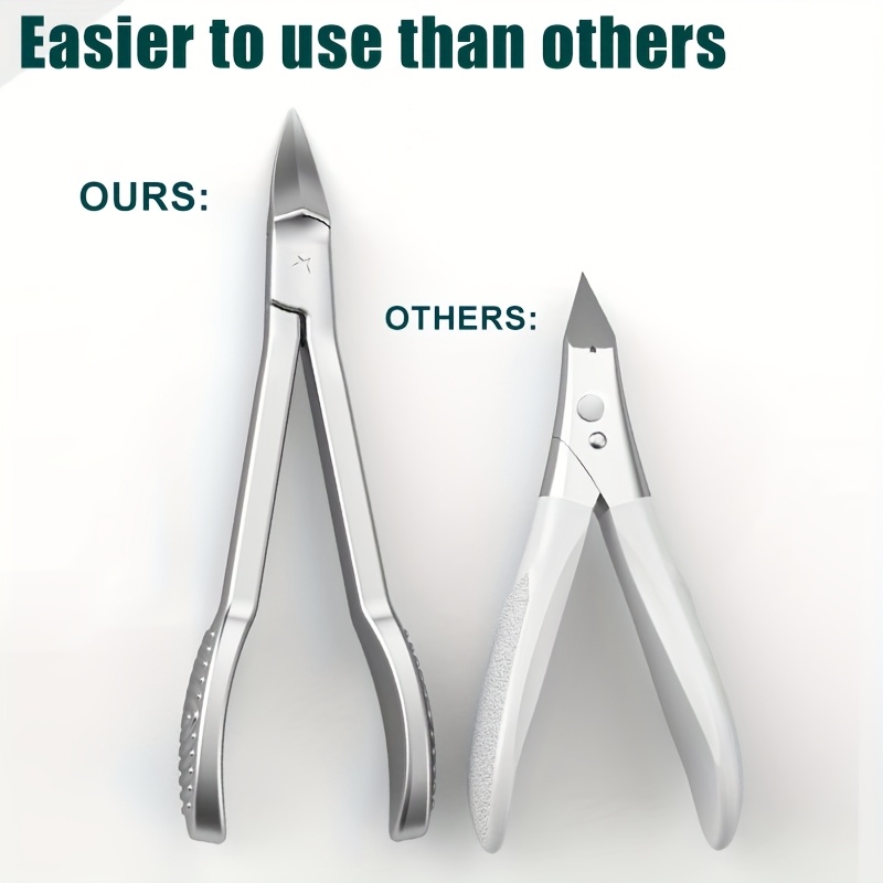  professional stainless steel ingrown toenail clippers podiatrist toenail clippers with sharp pointed tip serrated blade for thick curved ingrown nails safe for men seniors sensitive light beige durable hygienic design Product details 4