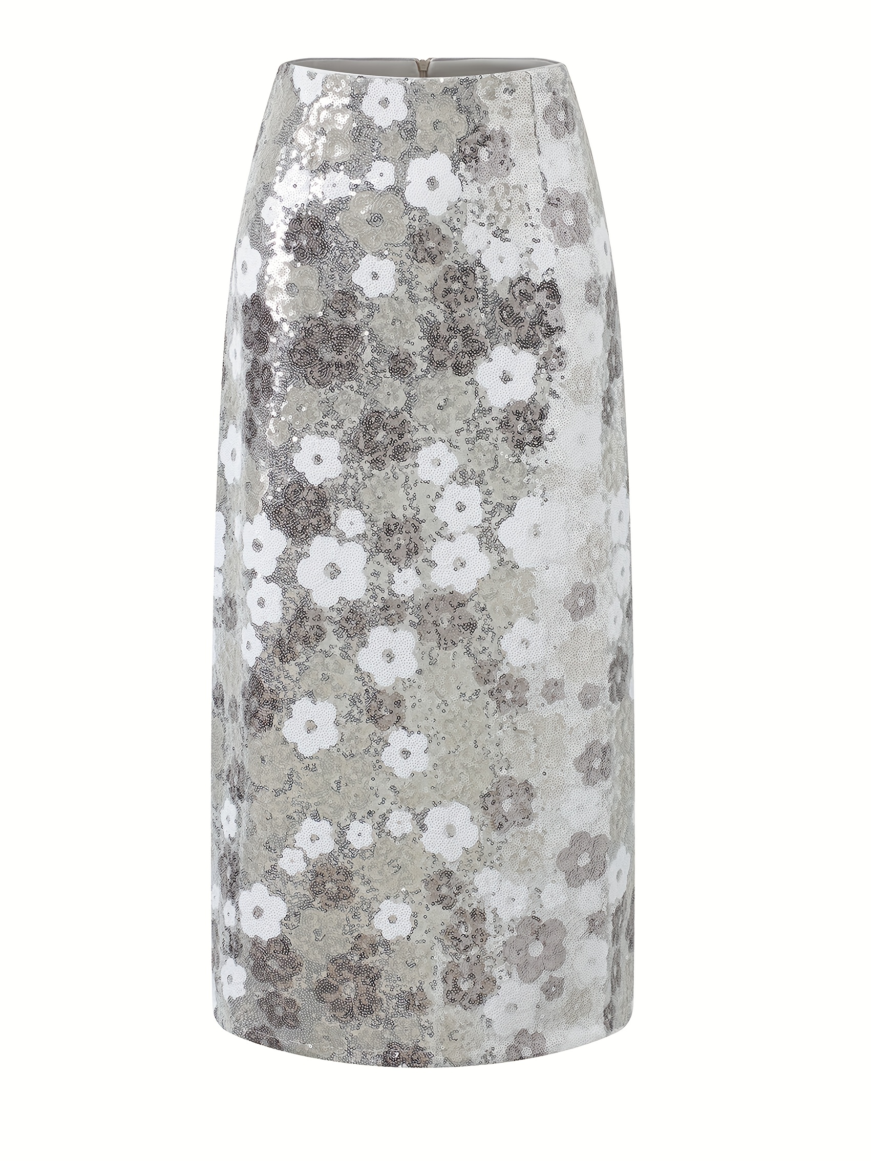 Floral Sequin Maxi Skirt River Island White Premium Floral Sequin