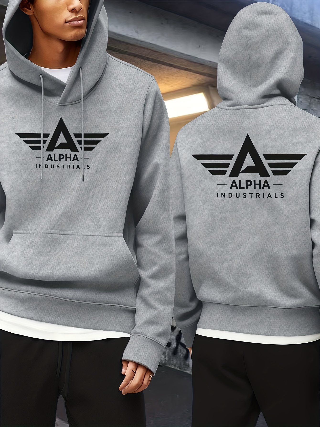 Pluche dikke wintersweater met capuchon voor heren