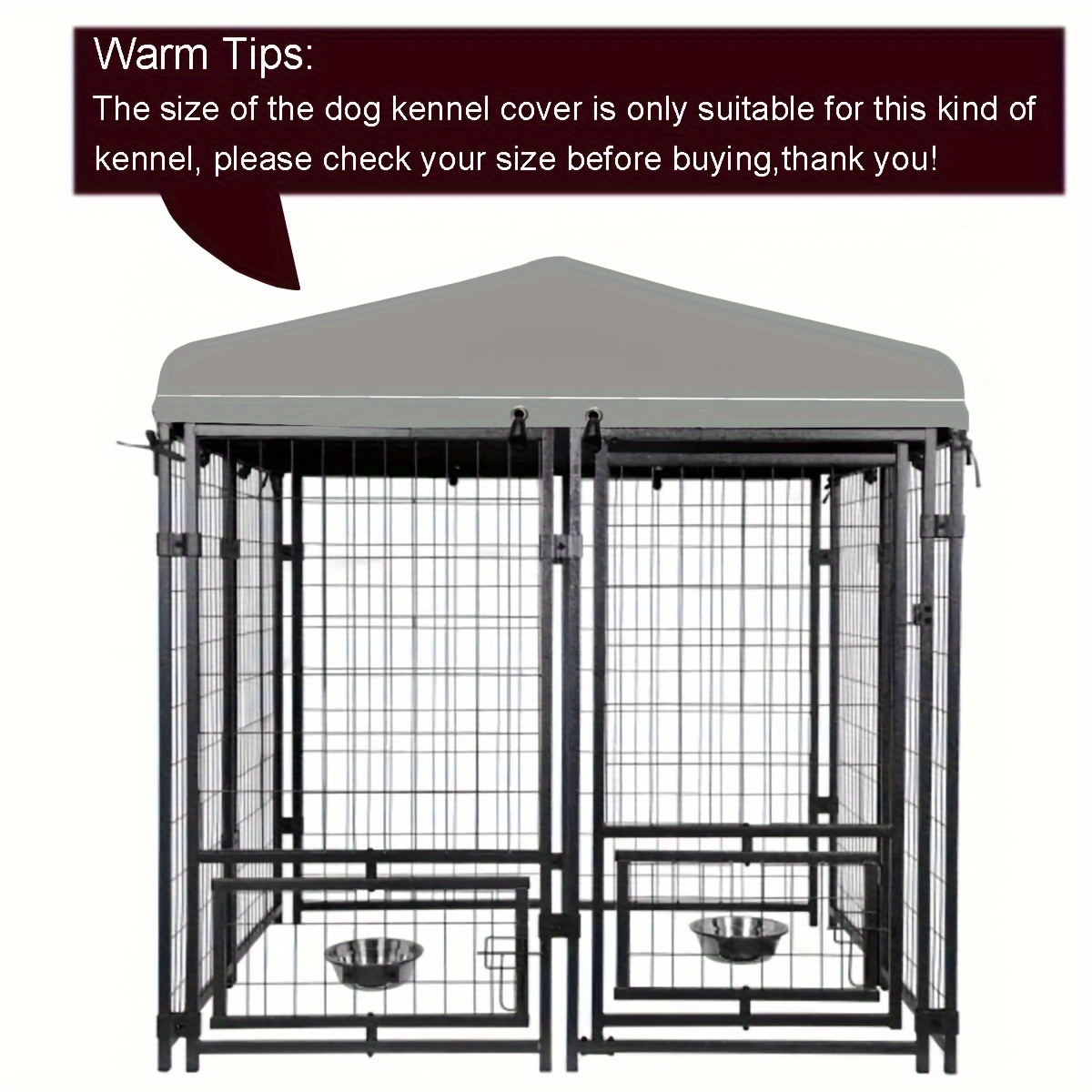 

1pc(only Cover) Outdoor Dog Kennel Cover With 8pcs Fastening Suitable For Our Picture's Dog Kennel