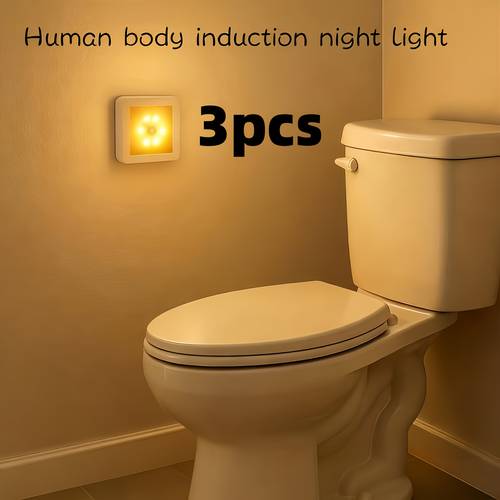 3pcs sensor wall light with 6 led magnetic ceiling wall mounted suitable for bedside hallway stairs bathroom play installation wide detection range soft night for use