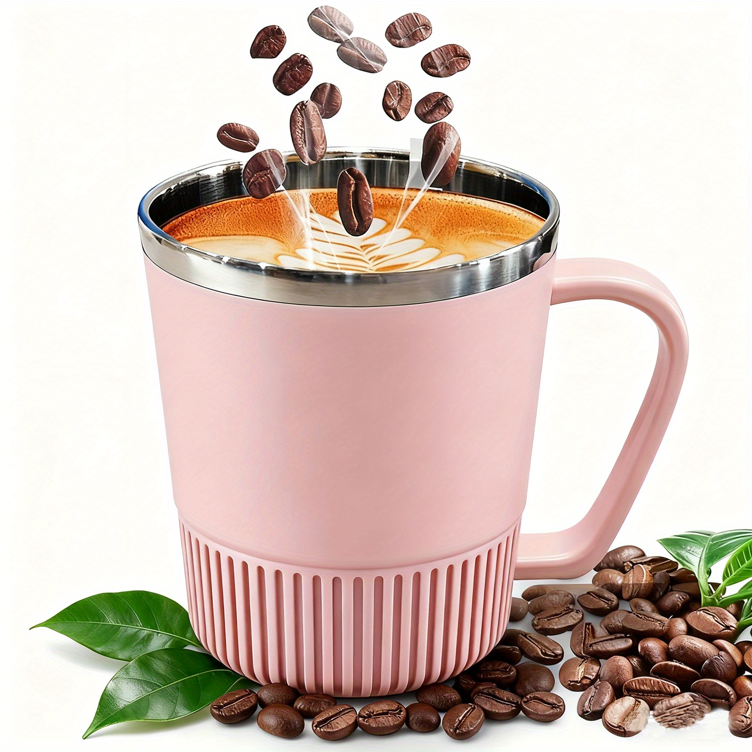 insulated coffee mug made stainless steel a lid features a - Temu