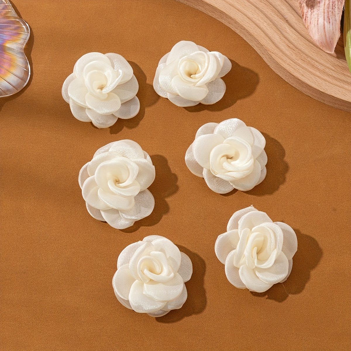 Image of 6pcs Of Stylish And Elegant Flower Hair Clips, Suitable For Holidays And Everyday Wear
