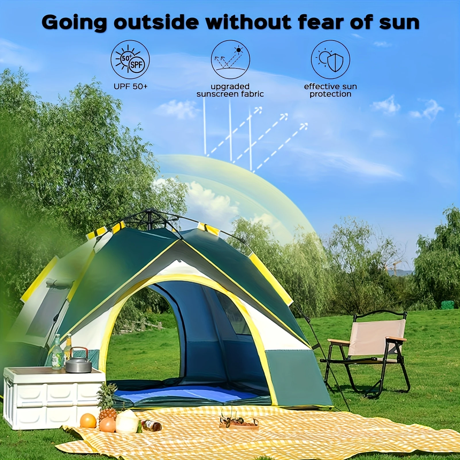 Automatic Instant Setup Camping Tent - 3-4 Person Capacity – detail 2