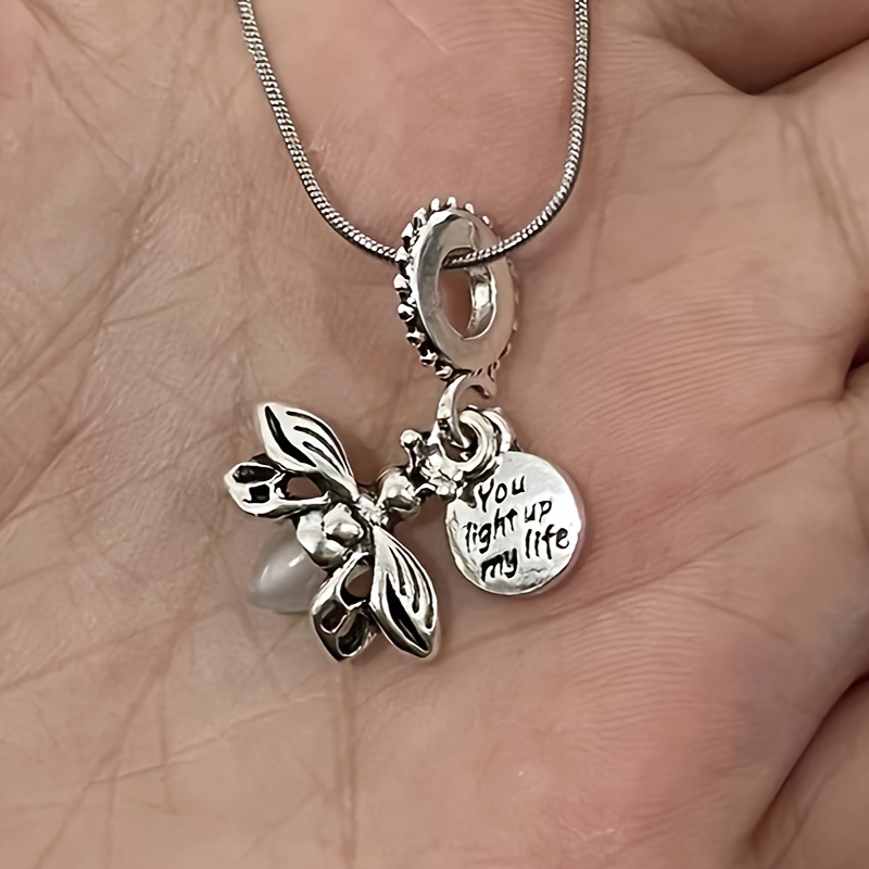 TEMU A Stylish Alloy Firefly Pendant With A Stainless Steel Snake Chain Necklace