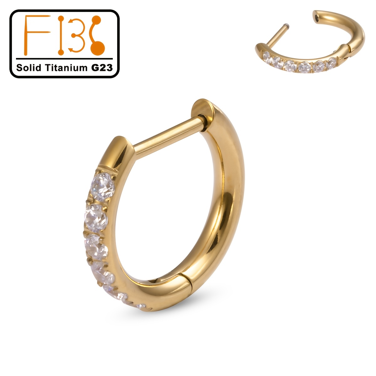 TEMU 1pc Titanium D-shaped Nose Ring 18g Small Huggie Hoop Earrings Cartilage Sensitive Ears For Multiple Piercing Cartilage Hoop Earring Stack
