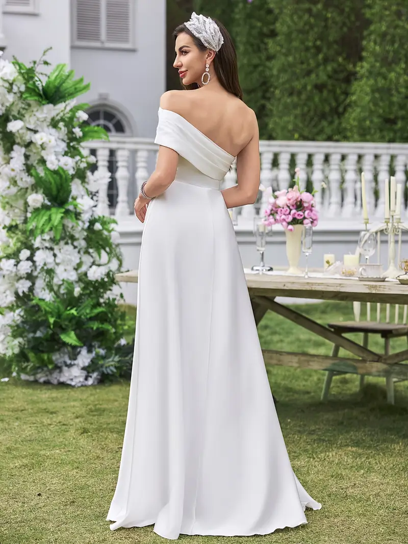 polyester wedding dresses Amazon.com: AIMEvernal Wedding Dresses for Women,Off-Shoulder Satin Wedding Dresses for Bride Floor Length, White (US, Alpha, XX-Large, Regular, Tall, White913) : Clothing, Shoes & Jewelry