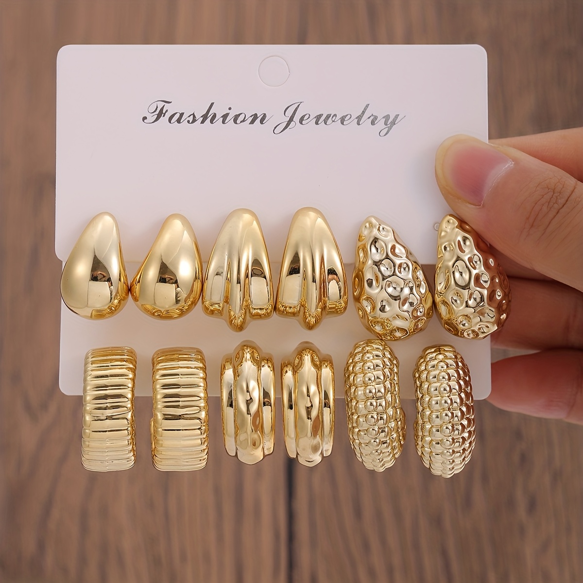 Image of A Set Of 12 Stylish And Versatile Earrings For Women, Featuring Irregular Hoop Designs, Wear And As Gifts