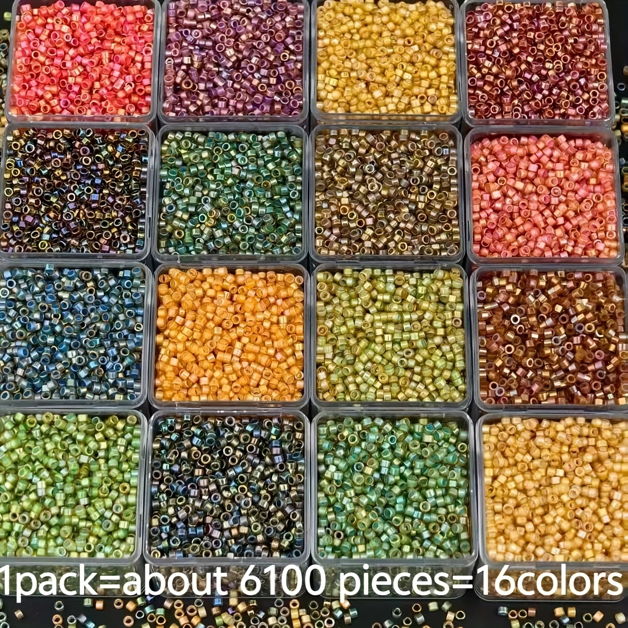 E-shop 6100 Stück 16 Farben, 2,5 mm Superb Glasperlen, Antike Rot, Blau, Grün, Gelb, Lila Böhmisches Perlen für Halloween-Weihnachten. Halskette,
