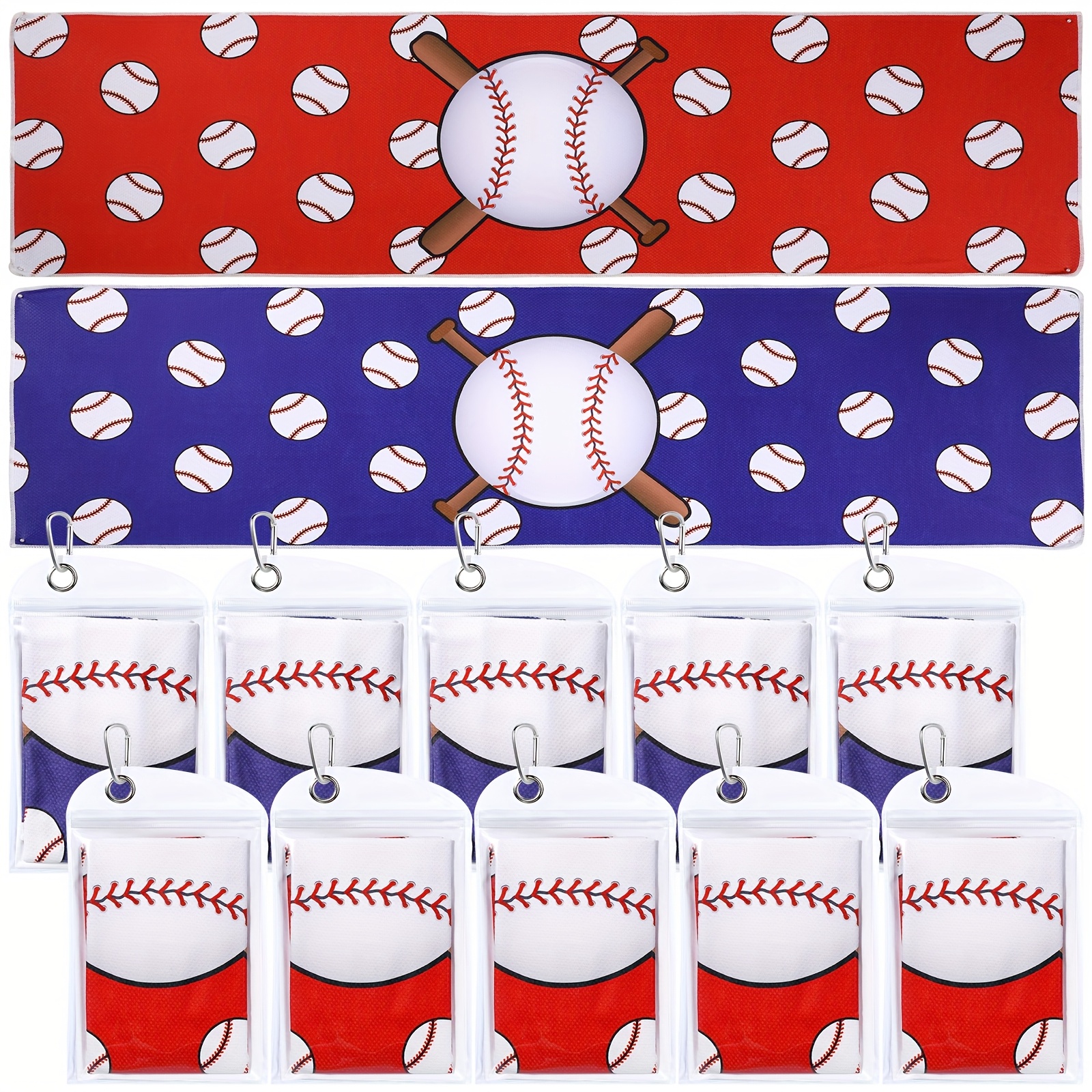 TEMU 12 Pack Baseball Cooling Towels, 40''x12'' Baseball Breathable Towel With Bags, Sports Towels Ice Towel Microfiber Baseball Towel For Baseball