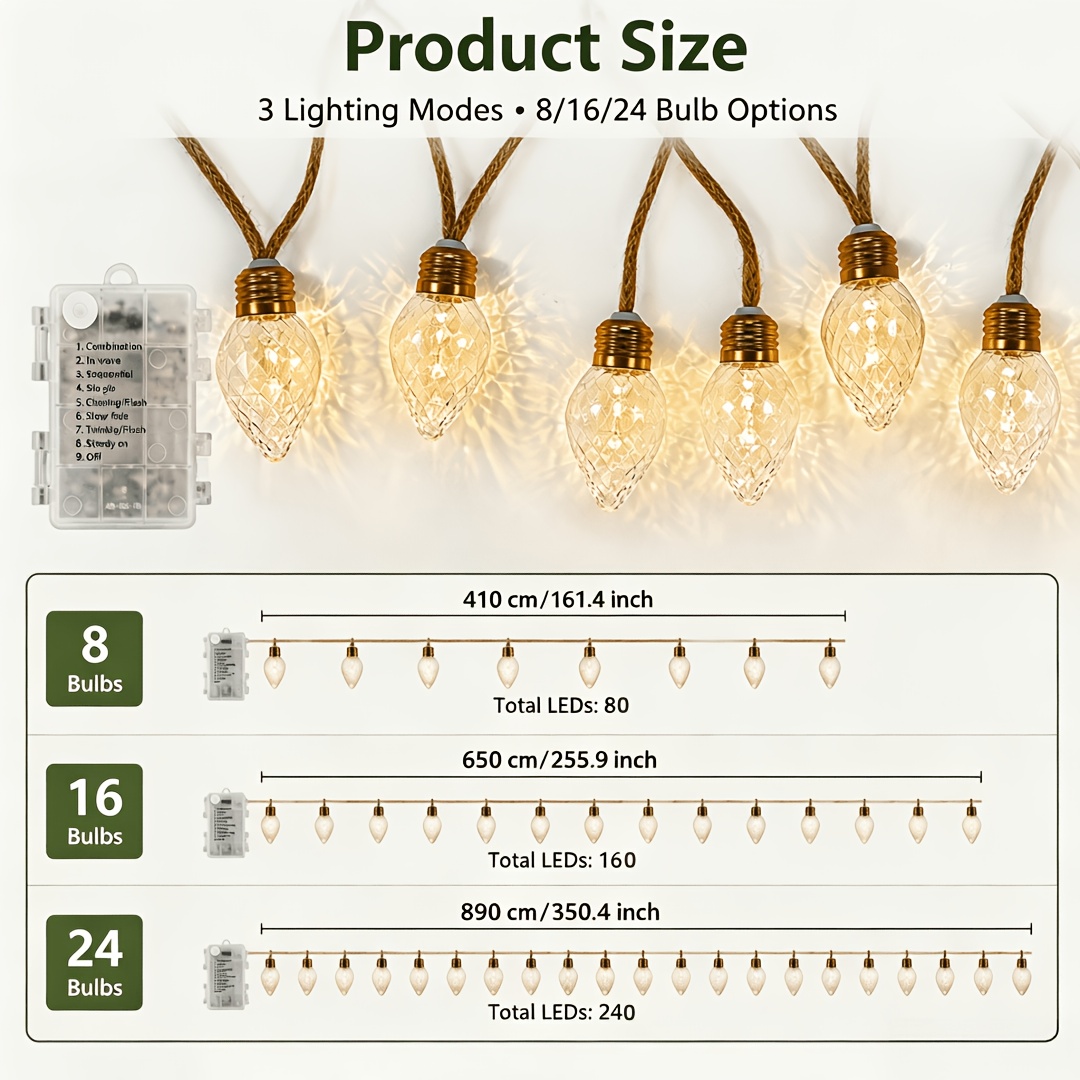 Battery-Powered Hemp Rope Strawberry Light